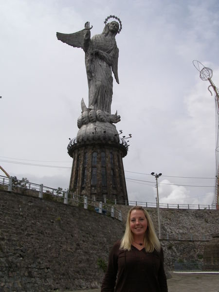 Kristi at the Virgin statue