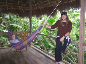 Hanging on our deck