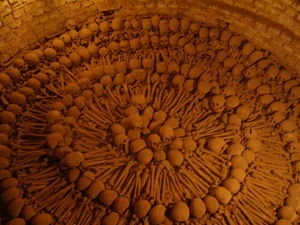 In the catacombs of San Fransisco monastery