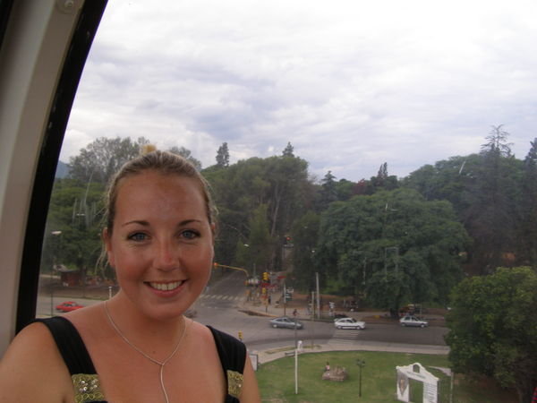On the cable car in Salta