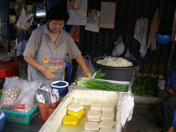 The tofu lady at the market!