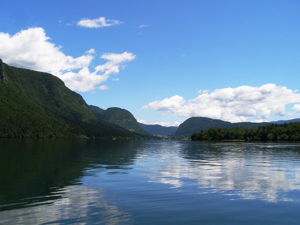 Out in the boat on scenic Lake Bohinj