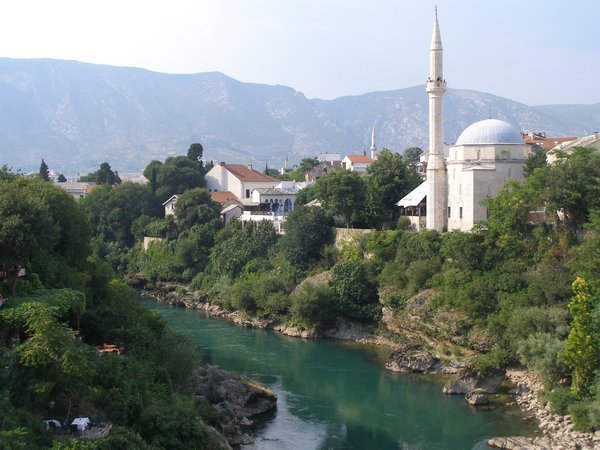 The river and the Mosque from Stari Most