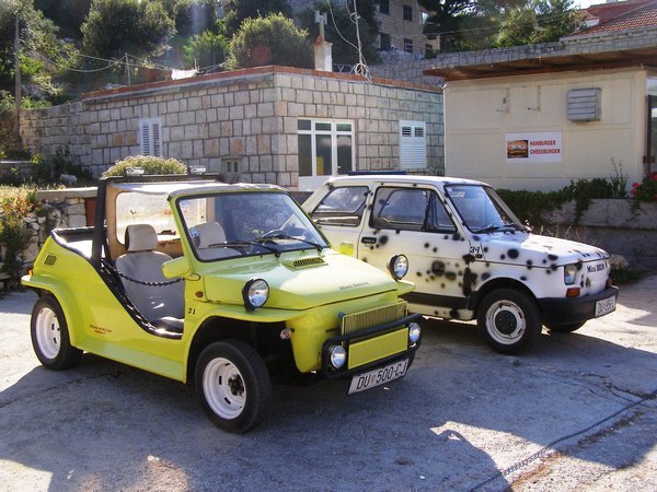 Mini cars for hire at Mljet National Park
