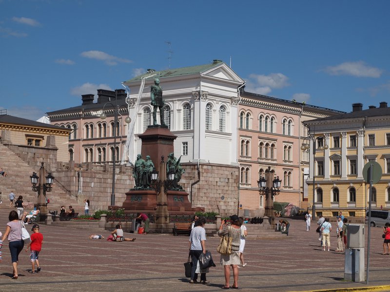 A statue of Emperor Alexander II in Senate Square