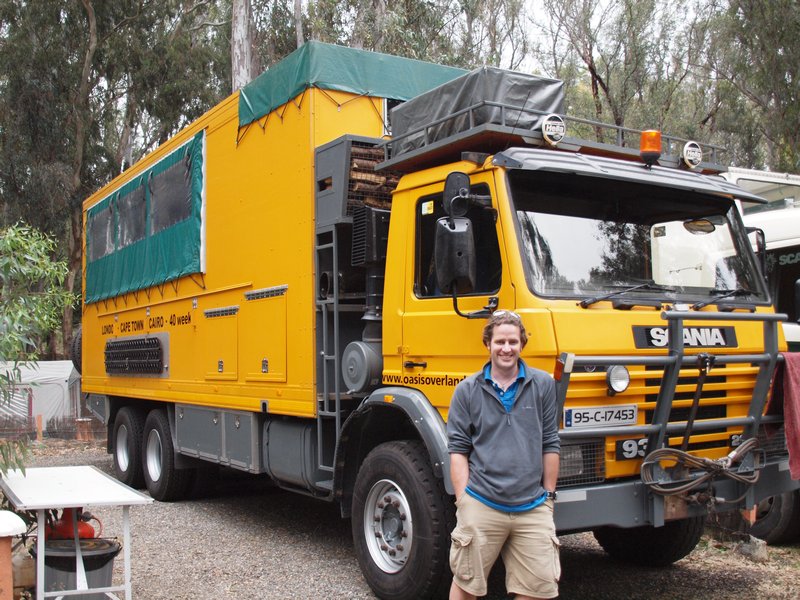 Martin and our big yellow truck!
