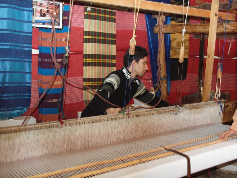 At the textiles factory