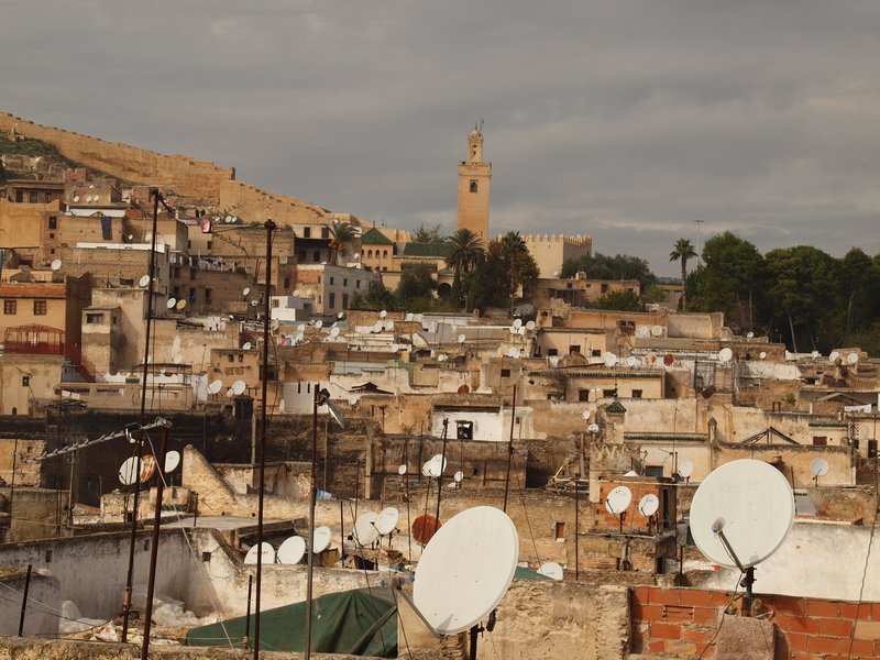 Satellite dishes ruling the skyline of Fez