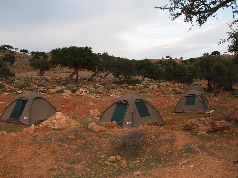 A rocky camping spot