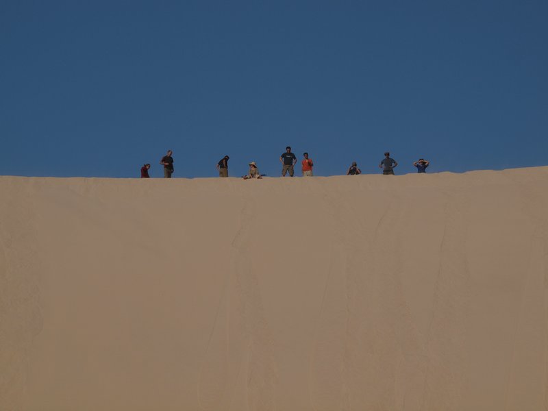 Climbing up the sand dunes