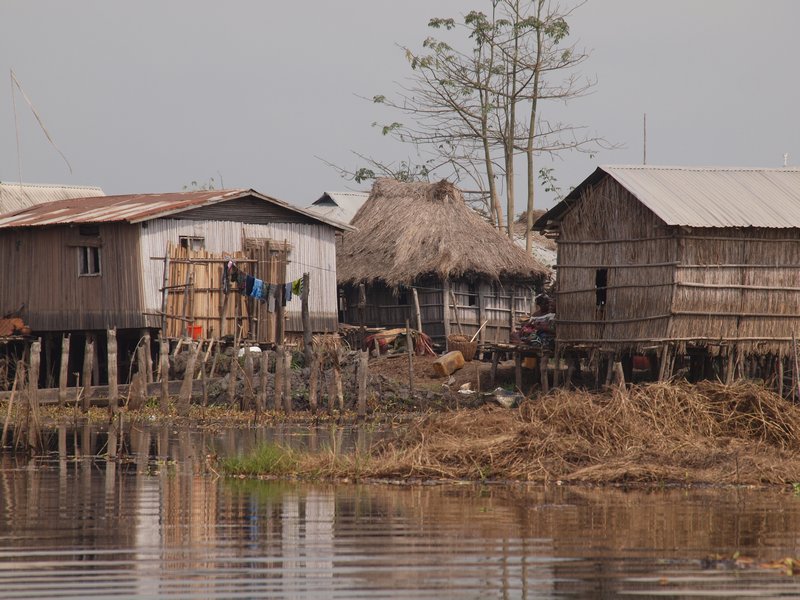 Assorted buildings at Ganvie stilt village