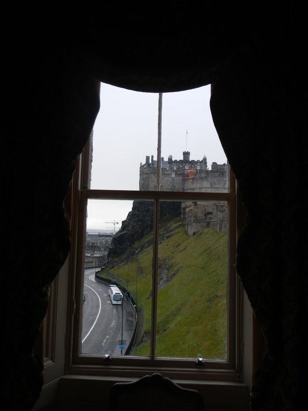 Edinburgh Castle out the lounge window