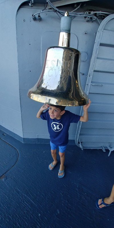 Eldad with the ship's bell