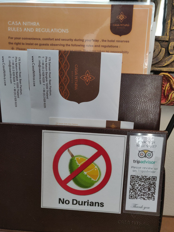 Our first 'No Durians' sign!