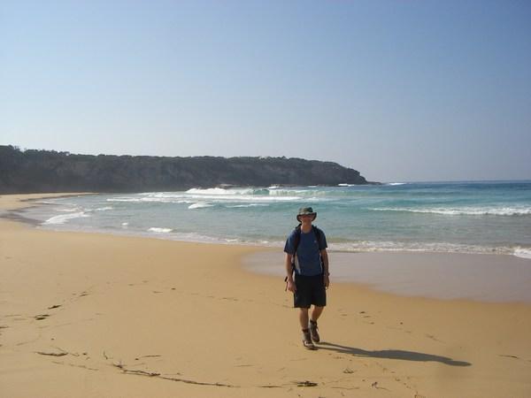 Ian on the beach at Merimbula