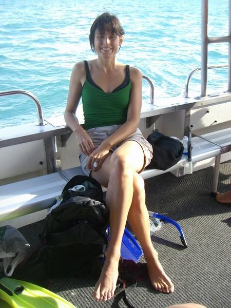 Rachy on the Whale Shark charter boat