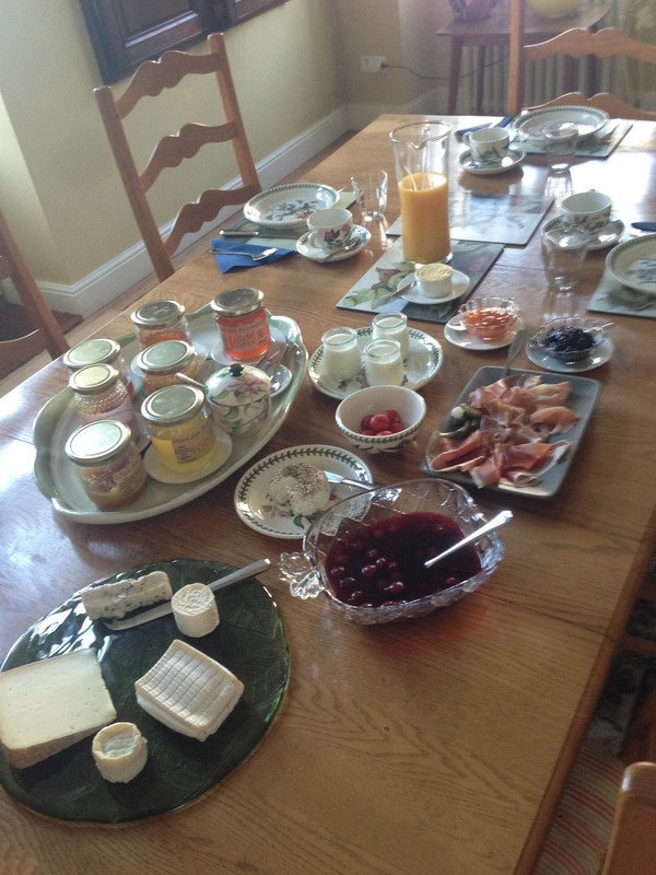 The breakfast spread at Clos Mirabel
