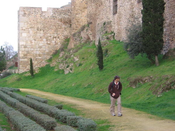 me outside the castle walls of toleto