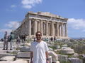 standing in front of the parthenon