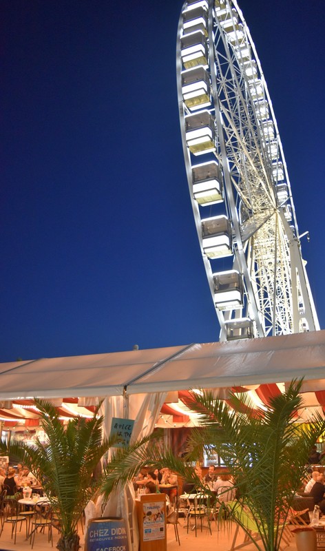 Ferris wheel above Chez Didine