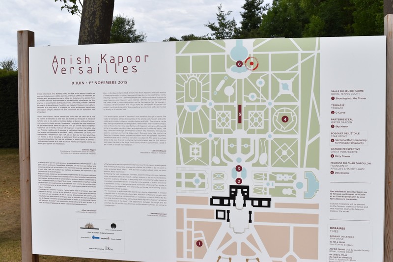 Anish Kapoor installations map Versailles