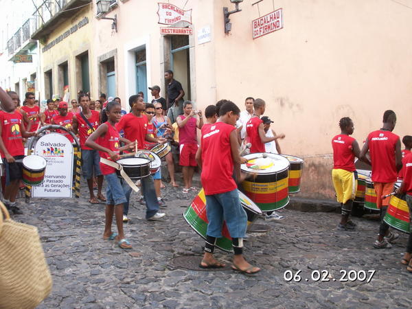 One of the schools practicing for the carnival