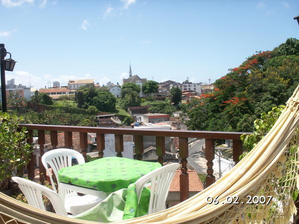 A view from the balcony of Nega Maluca Hostel