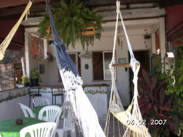 The infamous balcony of Nega Meluca Hostel