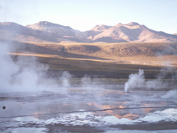 The geysers and mountain reflection!