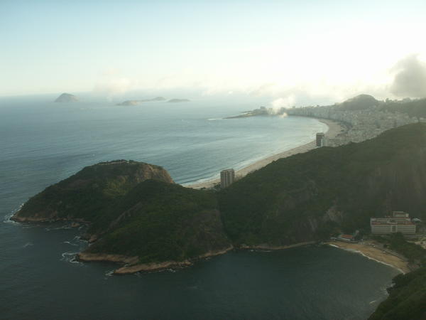 Copacabana beach is in the distance