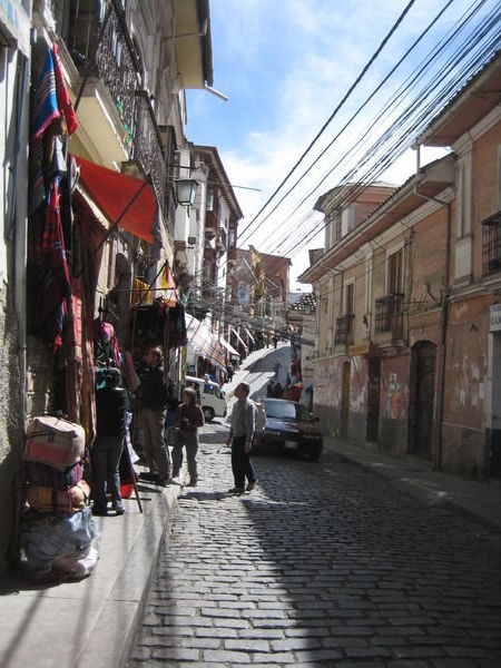 the cobbled streets, La Paz