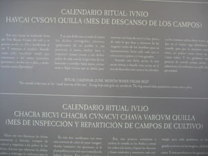 Part of the Inca calendar