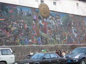 a mural in Cusco