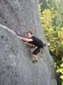 Tim on some 5.9 Peter Croft climb