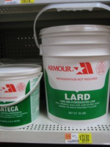 have you ever seen such a large tub of lard?