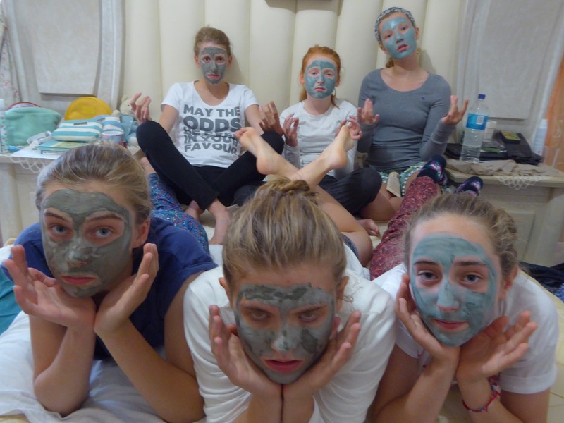 The girls face masks