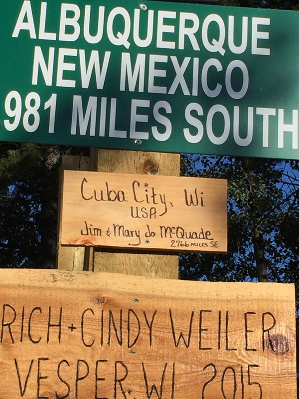 Our Sign ... 2766 miles from home