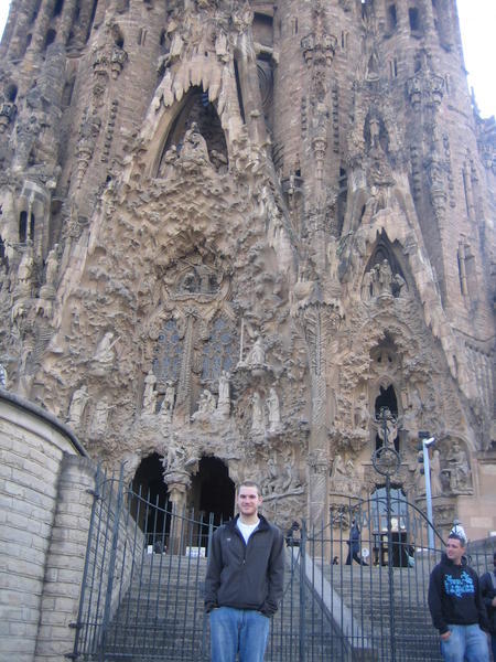 Andrew with the Nativity Facade of the Sagrada Familia in the background