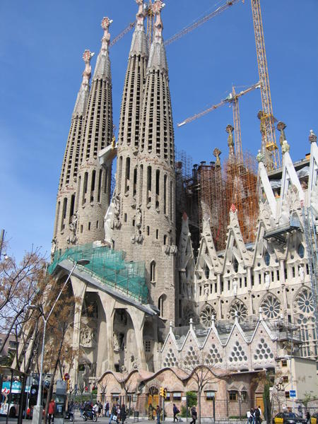 Outside of La Sagrada Familia - Passion Facade