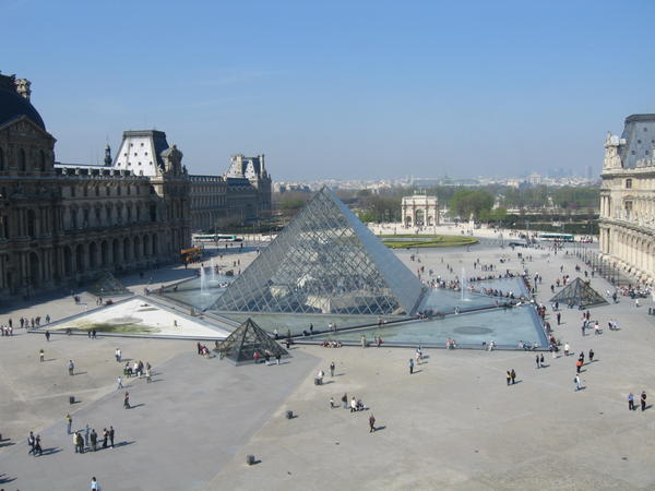 outside the Louvre Pyramid