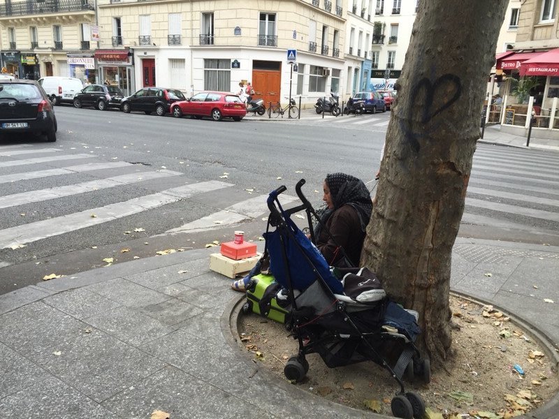 Paris Homeless Woman Place Monge