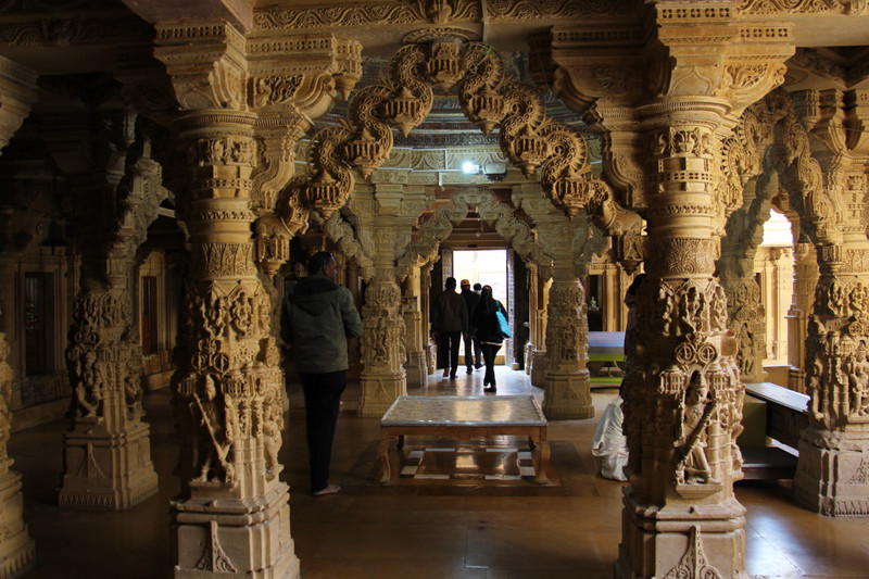 Interior craftmanship Jain Temple inside Fort Area
