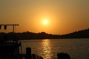 Perfect sunset at Mandovi River, Goa