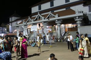 TEMPLE ENTRANCE AT NIGHT