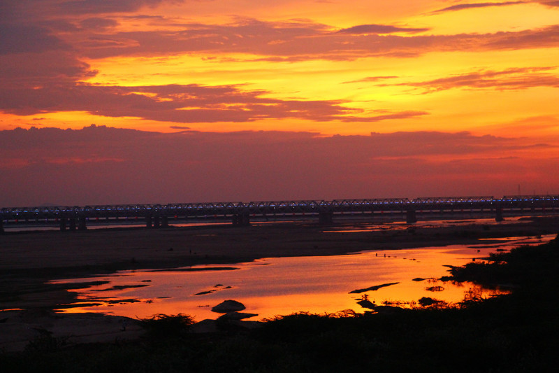 Sunset at Krishna River, Vijayawada