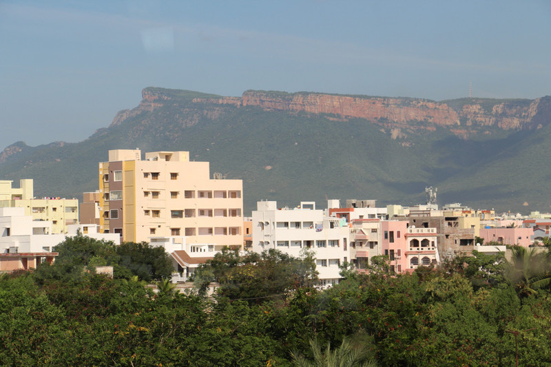 View of Seven Hills from Hotel room Tirupati