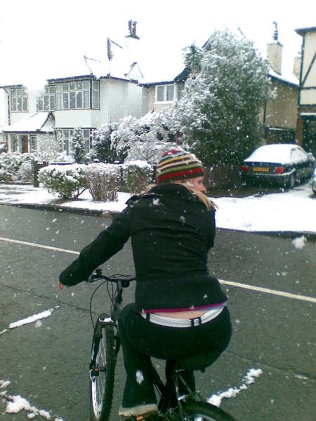 Cycling in the snow