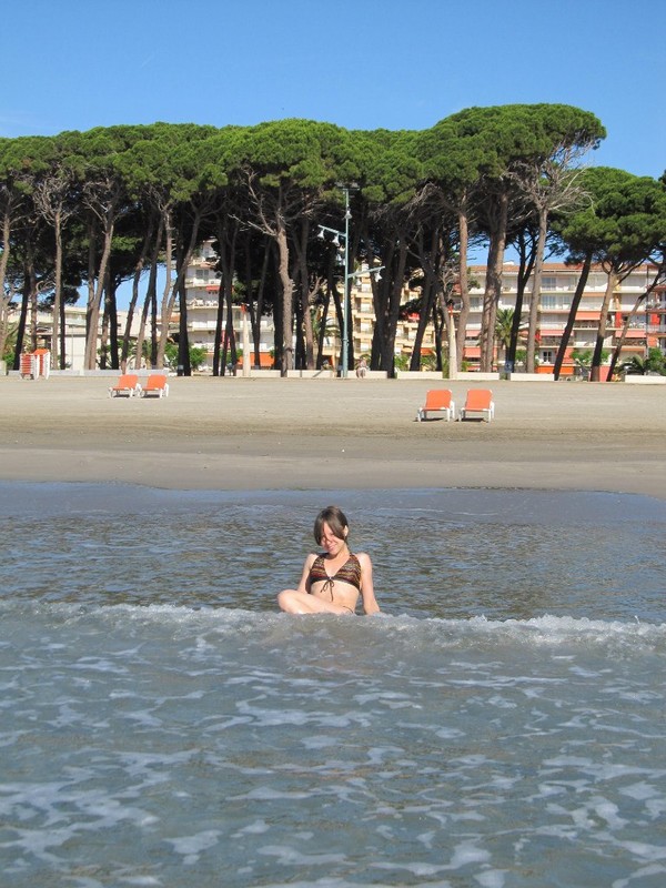 Swimming in the Mediterranean sea in La Pineda
