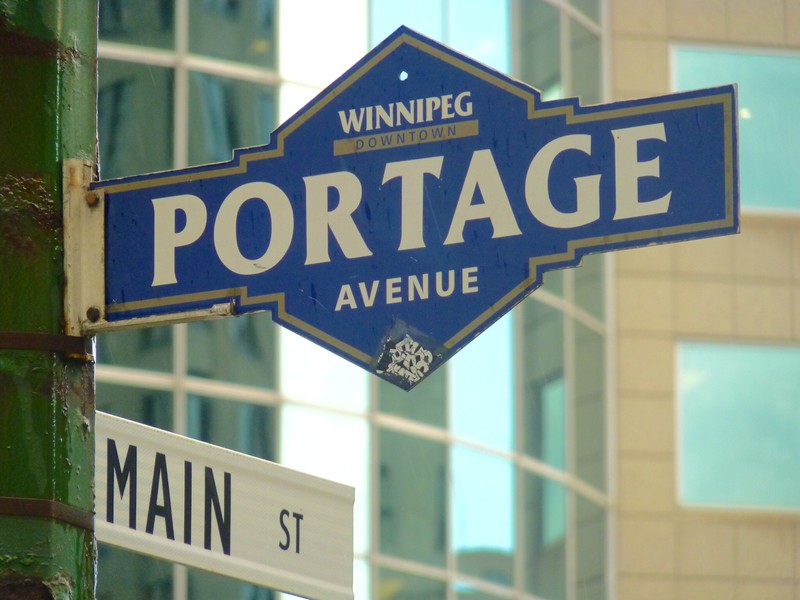 The corner of Portage and Main made famous by Neil Young and Randy Bachman in the song Prairie Town