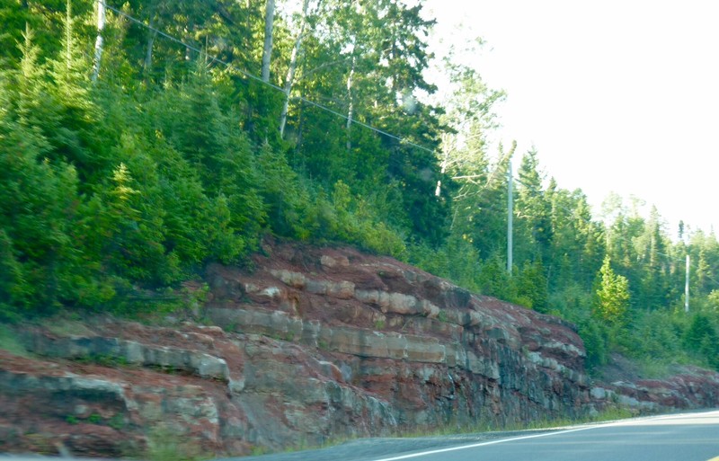Pink granite (red rock) on Highway 17